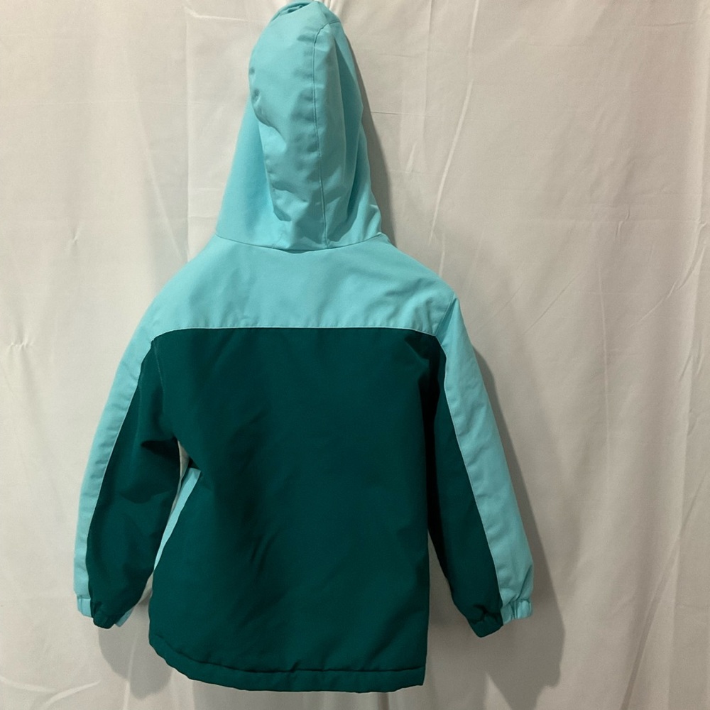 Swiss Tech Girls Winter Coat Double Zipper Size 4/5 XS/XCH Blue/White/Green - Picture 6 of 16
